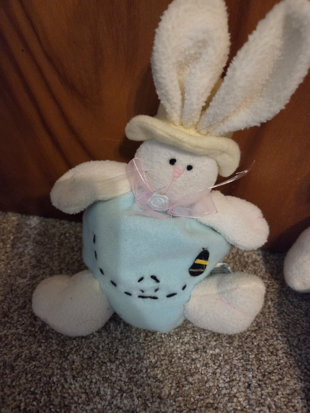 Plush Bunny with Light Blue Heart